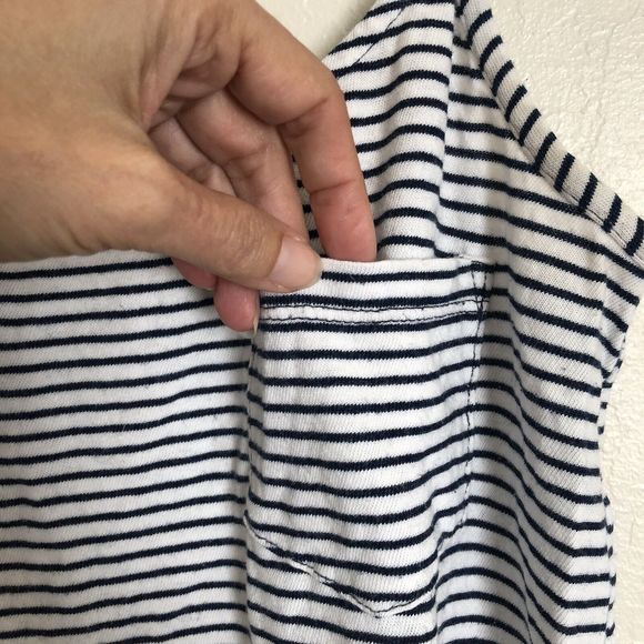 Splendid Navy Blue White Striped Crop Tank With Pocket XS - Picture 3 of 11